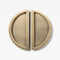 Luna Flush Pull Aged Brass 150mm Set in Aged Brass
