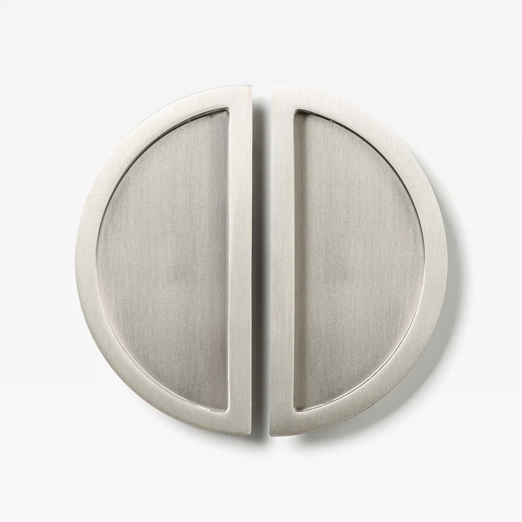 Luna Flush Pull Nickel 150mm Set in Nickel