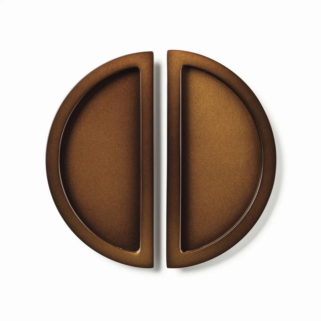 Luna Flush Pull Bronze 150mm Set in Bronze
