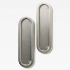 Oval Flush Pull Nickel 220mm Set in Nickel