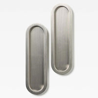 Oval Flush Pull Nickel 220mm Set in Nickel