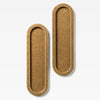 Oval Flush Pull Tumbled Brass (mid-late 2025) 220mm Set in Tumbled Brass