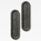 Oval Flush Pull Tumbled Nickel 220mm Set in Tumbled Nickel