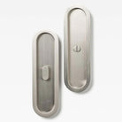 Oval Flush Pull Privacy Nickel 220mm Set in Nickel