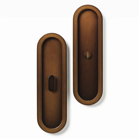 Lo & Co Oval Flush Pull - Privacy Set - Bronze in Bronze