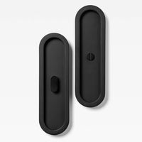 Oval Flush Pull Privacy Black 220mm Set in Black