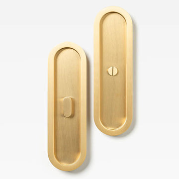 Oval Flush Pull Privacy Brass (mid-late 2025) 220mm Set in Brass