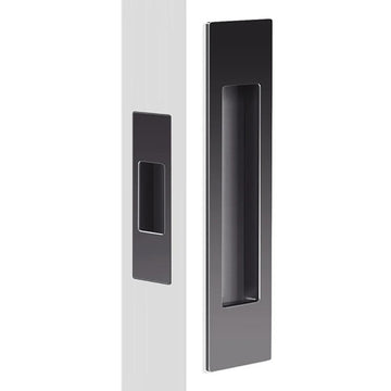 Mardeco Complete Sliding Door Flush Pull Set with End Pull, H190mm x W45mm x D12mm, Face depth 2mm in Black