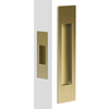 Mardeco Complete Sliding Door Flush Pull Set with End Pull, H190mm x W45mm x D12mm, Face depth 2mm in Satin Brass