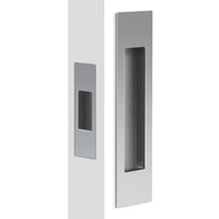 Mardeco Complete Sliding Door Flush Pull Set with End Pull, H190mm x W45mm x D12mm, Face depth 2mm in Satin Chrome