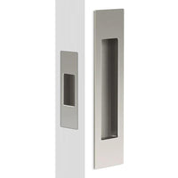 Mardeco Complete Sliding Door Flush Pull Set with End Pull, H190mm x W45mm x D12mm, Face depth 2mm in Satin Nickel