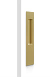 Mardeco Long Plate M-Series Flush Pull (each), H255mm x W45mm x D13mm, Face 2mm in Satin Brass