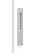 Mardeco Long Plate Flush Pull handle with sleek silver finish, mounted on a door or cabinet for modern interior design.