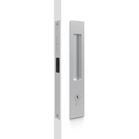 Mardeco Flush Pull Euro sliding door lockset with sleek metal finish and modern design, suitable for interior sliding doors.