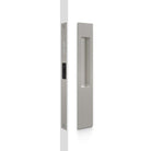 Mardeco M Series flush pull snib lockset in black finish, showing the sleek metal design and locking mechanism.