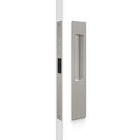 Mardeco M Series flush pull snib lockset in black finish, showing the sleek metal design and locking mechanism.