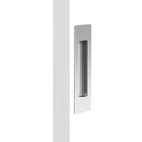 Mardeco sliding door flush pull handle in polished metal, mounted on a modern interior door for smooth sliding operation.