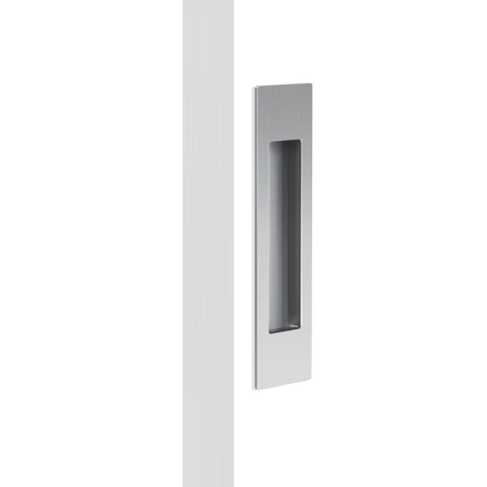 Mardeco sliding door flush pull handle in matte black with sleek, modern design for contemporary interior doors.