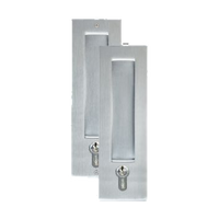 Flush Pull Rectangle  (Euro Cyl Hole) SC 220x55mm in Satin Chrome