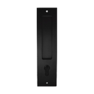 Flush Pull Rectangle  (Euro Cyl Hole) Black 200mm in Black