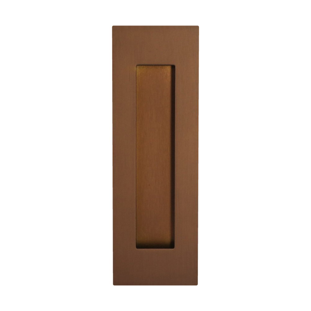 Rectangle Flush Pull Satin Rose Gold 150x50mm in Bronze PVD