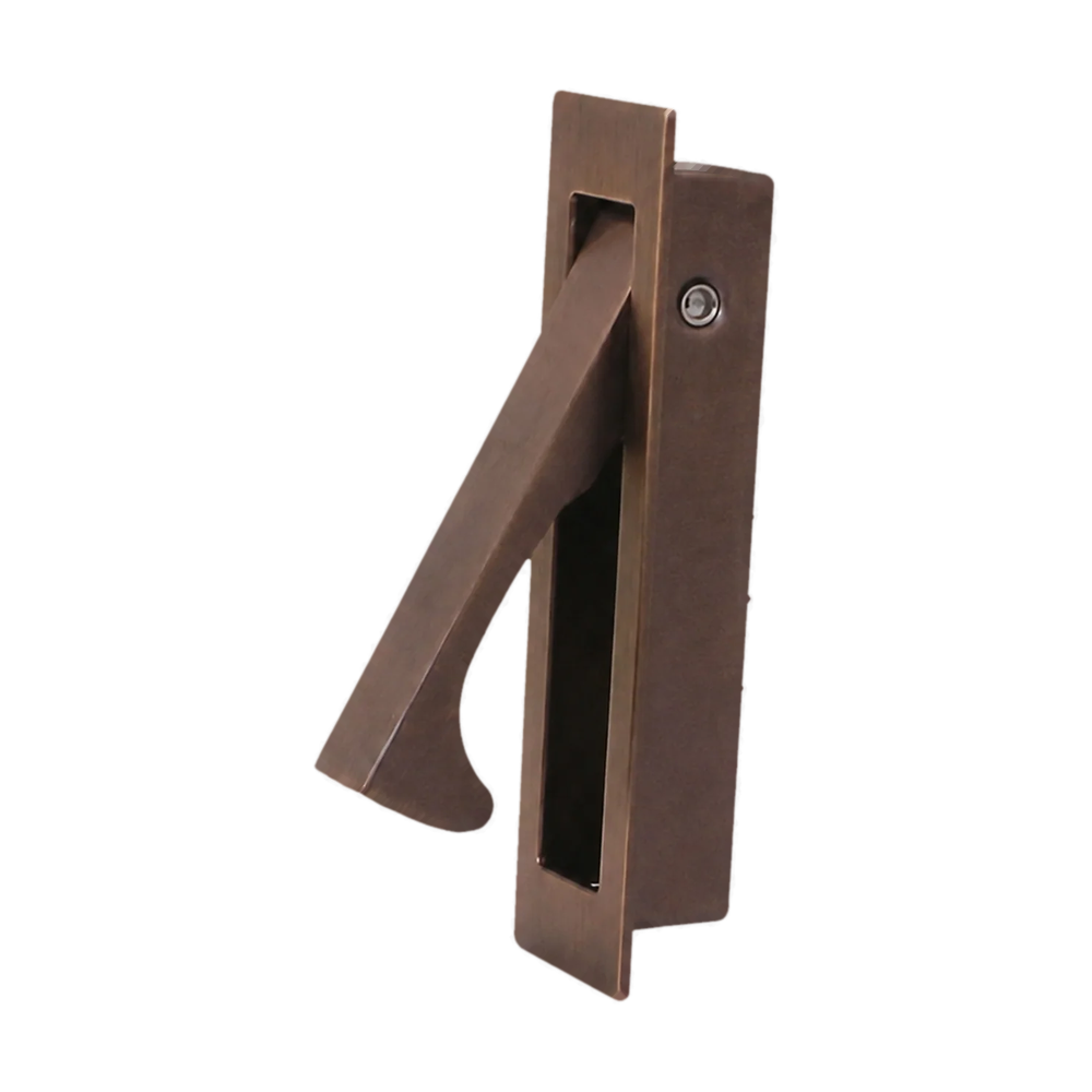 Sliding Door Edge Pull Satin Rose Gold 80x23mm in Bronze PVD