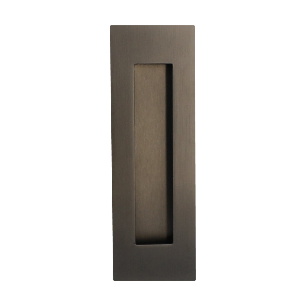 Rectangle Flush Pull Satin Gunmetal Grey 150x50mm in Graphite PVD