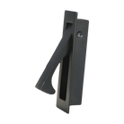Sliding Door Edge Pull Satin Gunmetal Grey 80x23mm in Graphite PVD