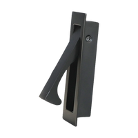 Sliding Door Edge Pull Satin Gunmetal Grey 80x23mm in Graphite PVD