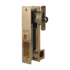 Integrated Flush Pull Sliding Door Privacy Set SB 178x38mm in Satin Brass