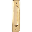 Sliding Door Pull Traditional Polished Brass H150xW43mm in Polished Brass