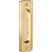 Sliding Door Pull Traditional Polished Brass H150xW43mm in Polished Brass