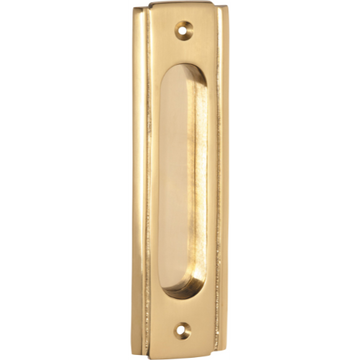 Sliding Door Pull Traditional Polished Brass H150xW43mm in Polished Brass