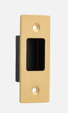 Sliding Door Edge Pull Rectangular Brushed Brass H76xW28mm in Brushed Brass