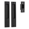 Sliding Door Pull Rectangular Pair Matt Black H225xW45xP2.5mm in Matt Black
