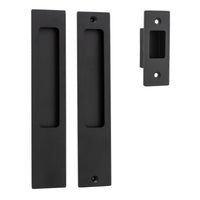 Sliding Door Pull Rectangular Pair Matt Black H225xW45xP2.5mm in Matt Black