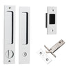 Sliding Door Pull Rectangular Privacy Pair Polished Chrome H225xW45xP2.5mm in Polished Chrome