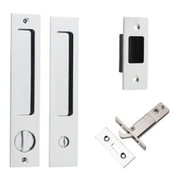 Sliding Door Pull Rectangular Privacy Pair Polished Chrome H225xW45xP2.5mm in Polished Chrome