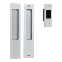 Sliding Door Pull Rectangular Pair Brushed Chrome H225xW45xP2.5mm in Brushed Chrome