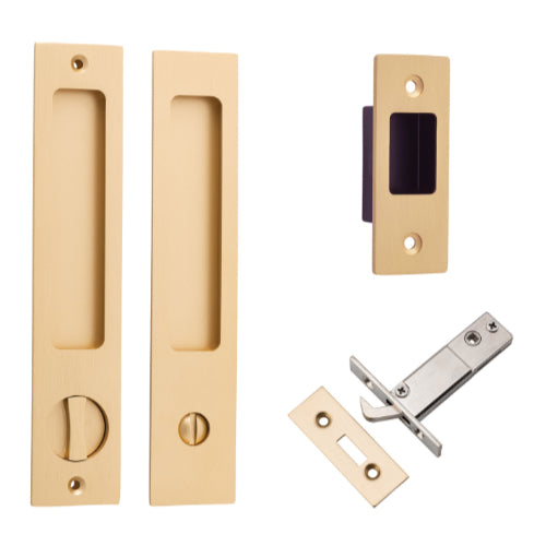 Iver rectangular sliding door pull privacy kit with handle and lock for privacy and security on sliding doors.