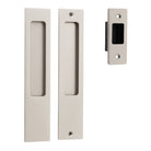 Sliding Door Pull Rectangular Pair Satin Nickel H225xW45xP2.5mm in Satin Nickel