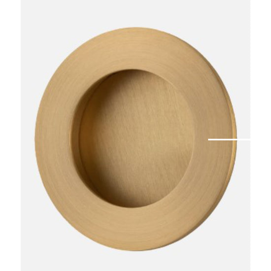 Flush Pull Round Brushed Brass D64xP2.5mm in Brushed Brass
