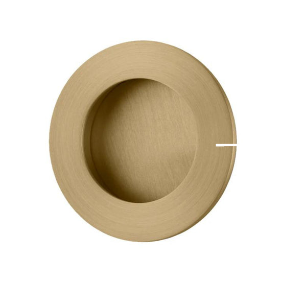Flush Pull Round Brushed Gold PVD D64xP2.5mm in Brushed Gold PVD