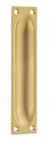 Sliding Door Pull Classic Large Satin Brass H140xW32mm in Satin Brass
