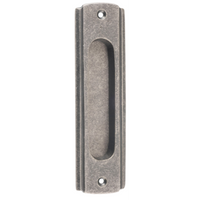 Sliding Door Pull Traditional Rumbled Nickel H150xW43mm in Rumbled Nickel