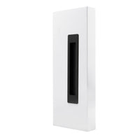 Windsor LUME sliding door flush pull in black finish mounted on a modern interior door with clean lines and sleek design.