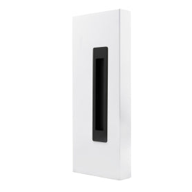 Windsor LUME sliding door flush pull in black finish mounted on a modern interior door with clean lines and sleek design.
