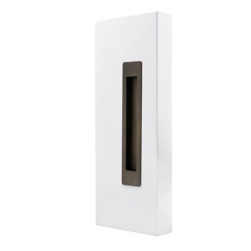 Windsor LUME sliding door flush pull in orange finish, sleek modern handle for interior sliding doors.