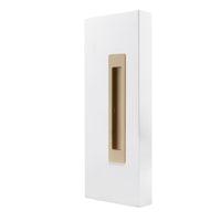 Windsor LUME sliding door flush pull handle in sleek, modern design with a brushed finish mounted on a door.