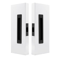 Windsor LUME sliding door flush pulls passage set with black finish, featuring modern handle design for interior doors.